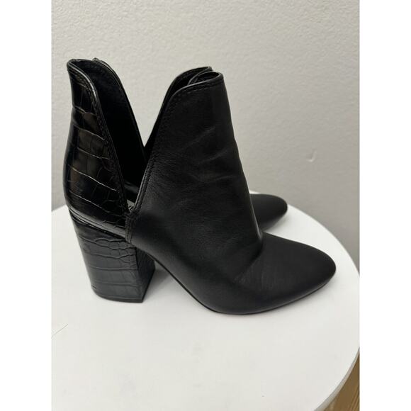 STEVE MADDEN Women's Black Rookie Ankle Bootie Croc‎ Heeled - Size 7.5 - Picture 1 of 10